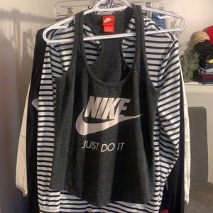 Nike grey racer back tank top XS